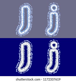 vector letter J on grey and blue background