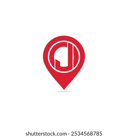 Vector letter J pin point logo design template inspiration, vector illustration.