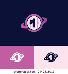 Vector letter J Planets logo design template inspiration, vector illustration.