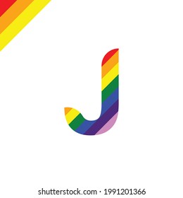 Vector letter J with rainbow color