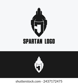 Vector letter J spartan logo design template inspiration, vector illustration.