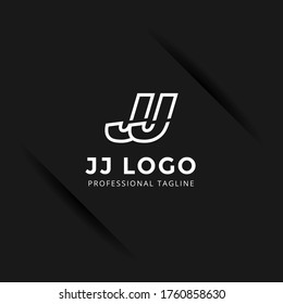 Vector Letter JJ logo templates isolated on black background. Modern Linked Design. 