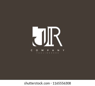 Vector Letter JR Combine Linked Modern Monogram Logo