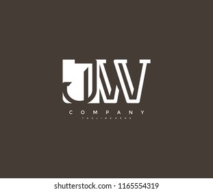 Vector Letter JW Combine Linked Modern Monogram Logo