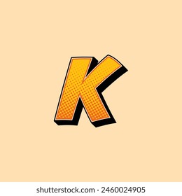 Vector letter K cartoon comic logo design template inspiration, vector illustration.