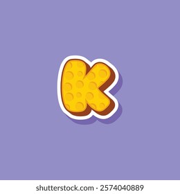 Vector letter K cheese logo design template inspiration, vector illustration.