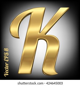 Vector Letter K Gold Solid Alphabet Stock Vector (Royalty Free ...