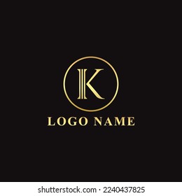 Vector letter K golden crown monogram beauty luxurious template logo design