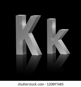 Vector letter K of metallic design alphabet