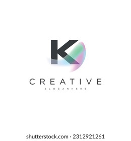 Vector letter K modern gradient colorful logo template