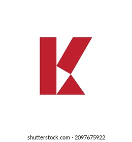 vector of letter k simple flat geometric abstract logo