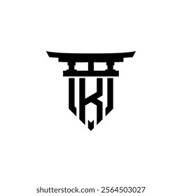 Vector letter K torii gate design template inspiration, vector illustration.