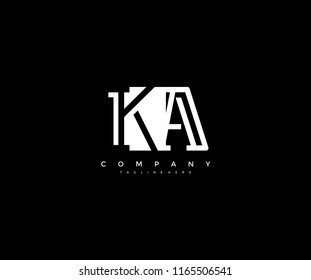 Vector Letter KA Combine Linked Modern Monogram Logo