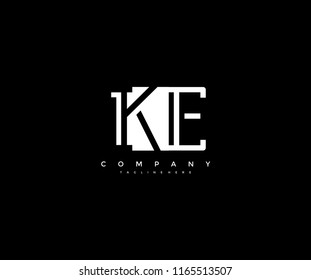 Vector Letter KE Combine Linked Modern Monogram Logo