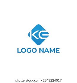 Logo de diseño del logotipo KE de la letra del vector