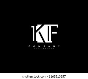 Vector Letter KF Combine Linked Modern Monogram Logo