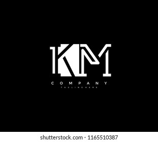 Vector Letter KM Combine Linked Modern Monogram Logo