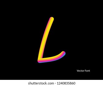 Vector letter L. Abstract Letter Blend Line. Logo symbol. Rainbow Color