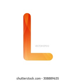 Vector letter L with bright texture on white background