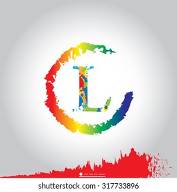 Vector of Letter L in the colorful. ABC concept type as logo. Typography design