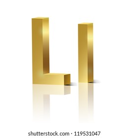 Vector letter L of golden design alphabet