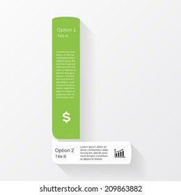 Vector letter L infographic. Template for diagram, graph, presentation and chart. Business concept with two options, parts, steps or processes. Abstract background.