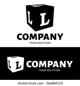 Vector letter L logo. The cube with the letter L brand logo