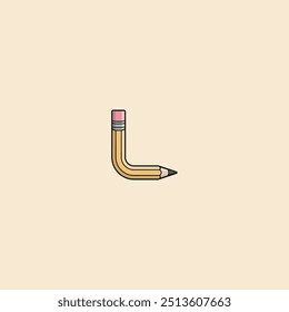 Vektor Buchstabe L Bleistift Cartoon Design Vorlage Inspiration, Vektorgrafik.Bildung Objekt Symbol Konzept isoliert.Flacher Cartoon Stil