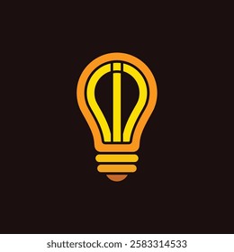 Vector letter I lamp logo design template inspiration, vector illustration.