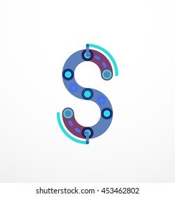 Vector letter logo. Abstract geometric colorful design