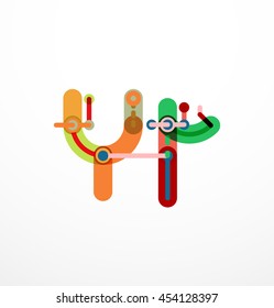 Vector letter logo. Abstract geometric colorful design