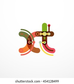 Logo de la letra del vector. Resumen de diseño geométrico colorido