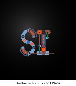 Vector letter logo. Abstract geometric colorful design