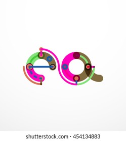 Vector letter logo. Abstract geometric colorful design