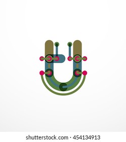 Vector letter logo. Abstract geometric colorful design