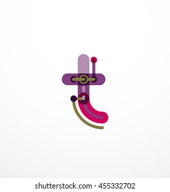 Vector letter logo. Abstract geometric colorful design