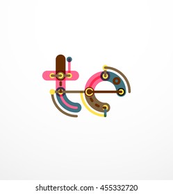 Vector letter logo. Abstract geometric colorful design