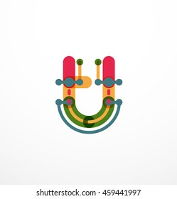 Vector letter logo. Abstract geometric colorful design
