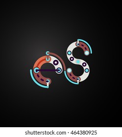 Vector letter logo. Abstract geometric colorful design