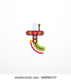 Vector letter logo. Abstract geometric colorful design