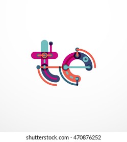 Vector letter logo. Abstract geometric colorful design