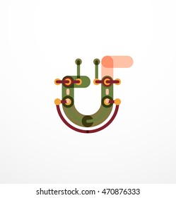Vector letter logo. Abstract geometric colorful design