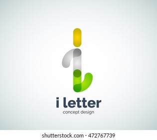 Vector i letter logo, abstract geometric logotype template, created with overlapping elements