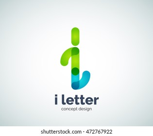 Vektor-i-Letter-Logo, abstrakte geometrische Logotypvorlage, erstellt mit überlappenden Elementen