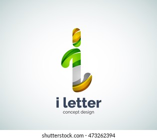Vector i letter logo, abstract geometric logotype template, created with overlapping elements