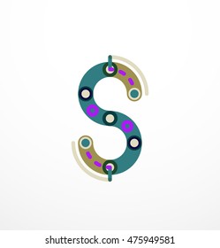 Vector letter logo. Abstract geometric colorful design