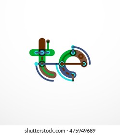 Vector letter logo. Abstract geometric colorful design