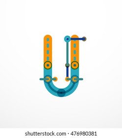 Vector letter logo. Abstract geometric colorful design