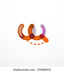 Vector letter logo. Abstract geometric colorful design