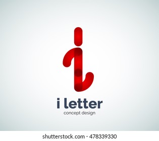 Logotipo de letra vector i, plantilla de logotipo geométrico abstracto, creada con elementos superpuestos